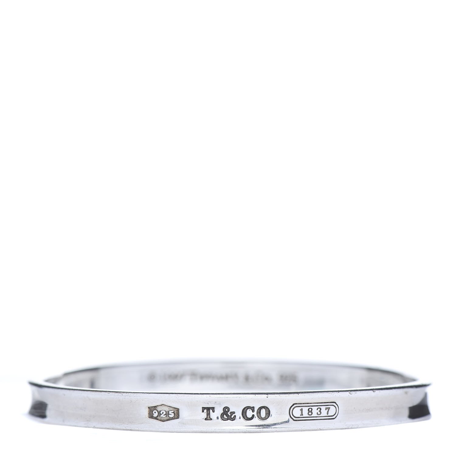 Tiffany Sterling Silver Narrow 1837 Bangle Bracelet 1 of 6