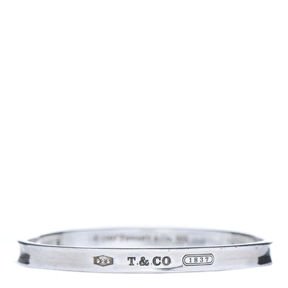 Tiffany Sterling Silver Narrow 1837 Bangle Bracelet 1 of 6