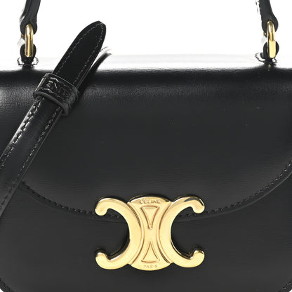 Celine Shiny Calfskin Triomphe Mini Besace Clea Black 7 of 9