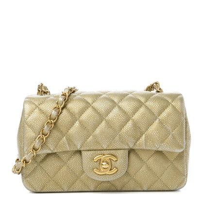 Chanel Metallic Caviar Quilted Mini Rectangular Flap Gold 1 of 11