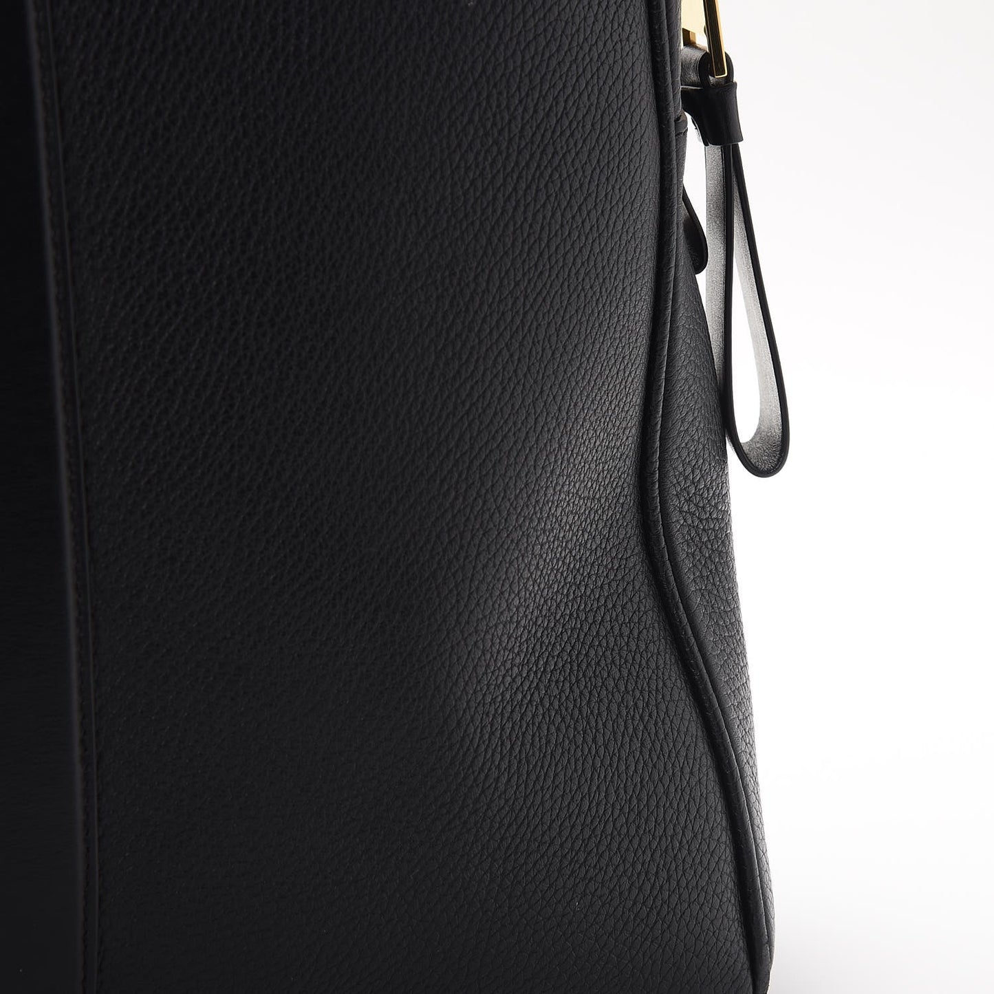Calfskin Buckley Flat Trapeze Briefcase Black