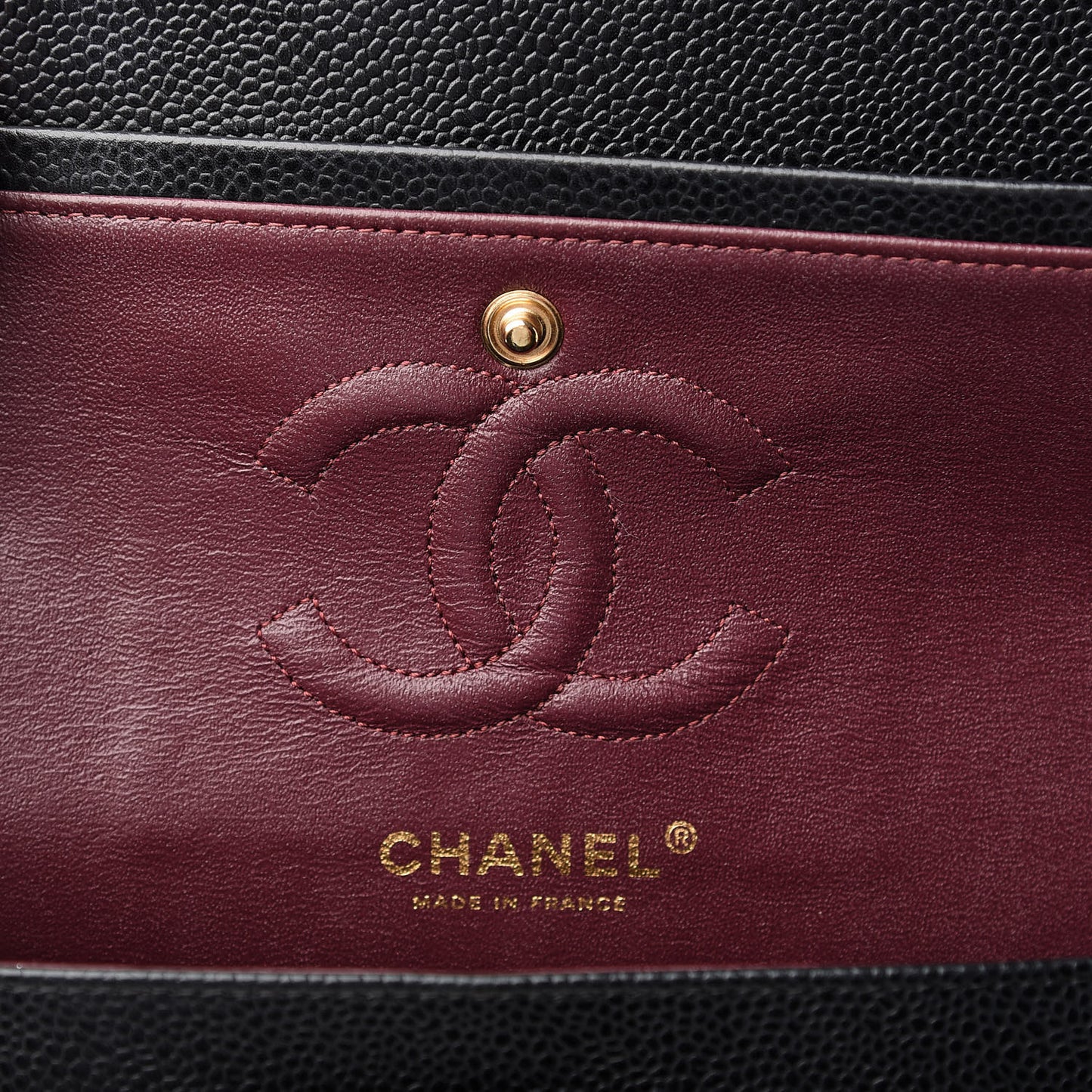 Caviar Quilted Small Double Flap Black
