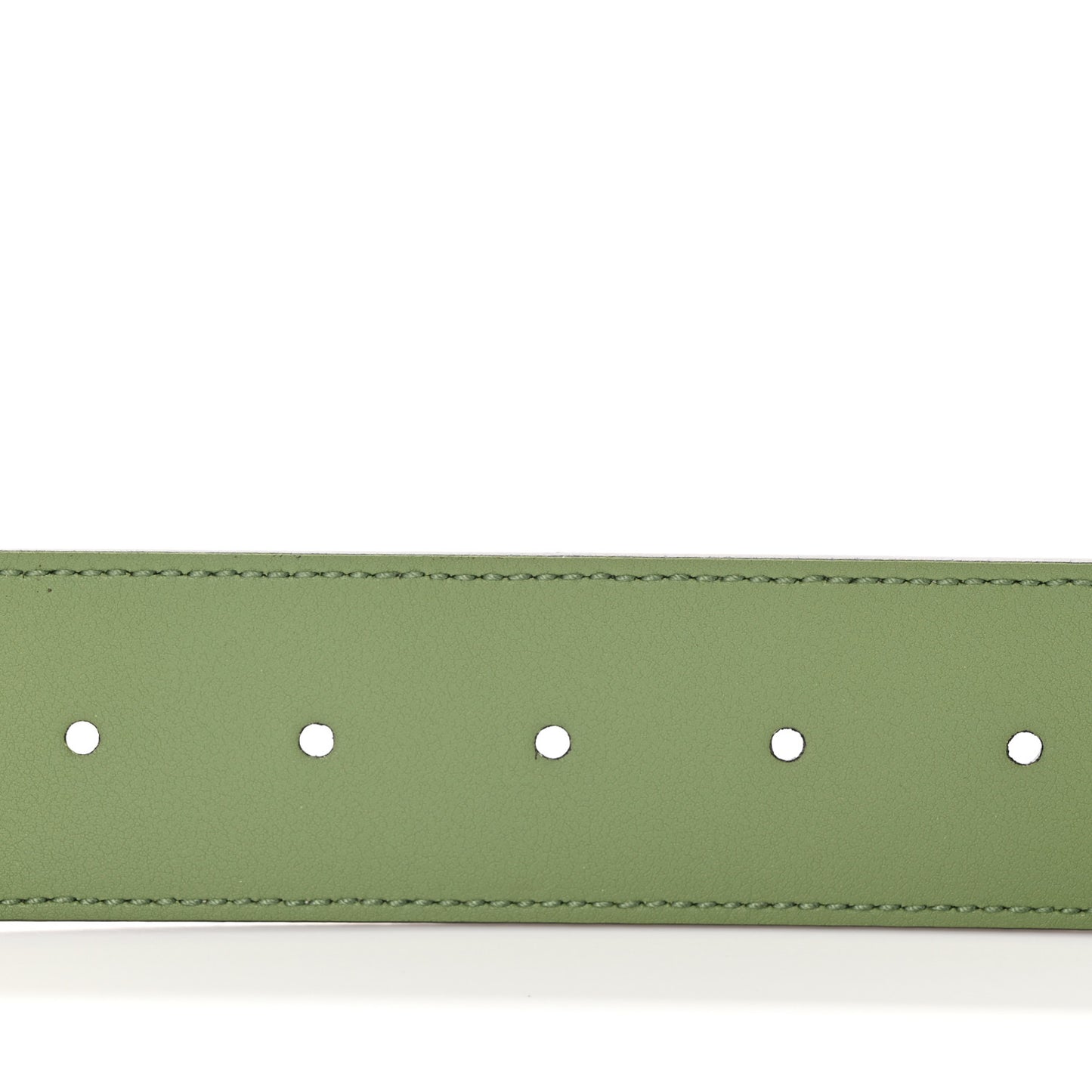 GG Supreme Monogram Plutone Calfskin Enamel Double G 40mm Belt 75 30 Beige Ebony Mystic White Salamander Green