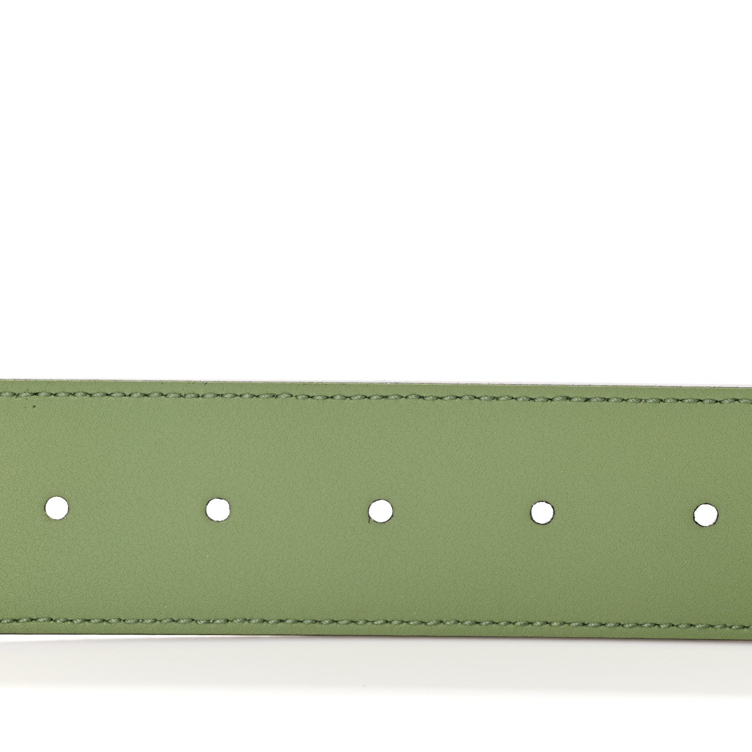 Gucci GG Supreme Monogram Plutone Calfskin Enamel Double G 40mm Belt 75 30 Beige Ebony Mystic White Salamander Green 4 of 6