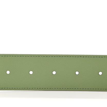 Gucci GG Supreme Monogram Plutone Calfskin Enamel Double G 40mm Belt 75 30 Beige Ebony Mystic White Salamander Green 4 of 6