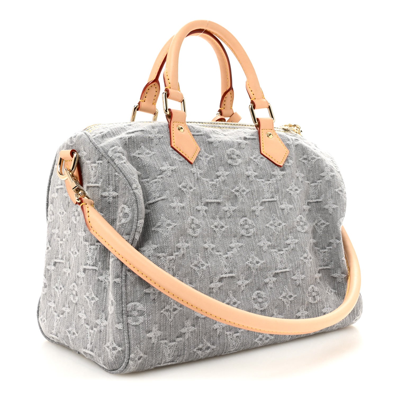 Louis Vuitton Monogram Denim Speedy Soft 30 Washed Gray 3 of 10
