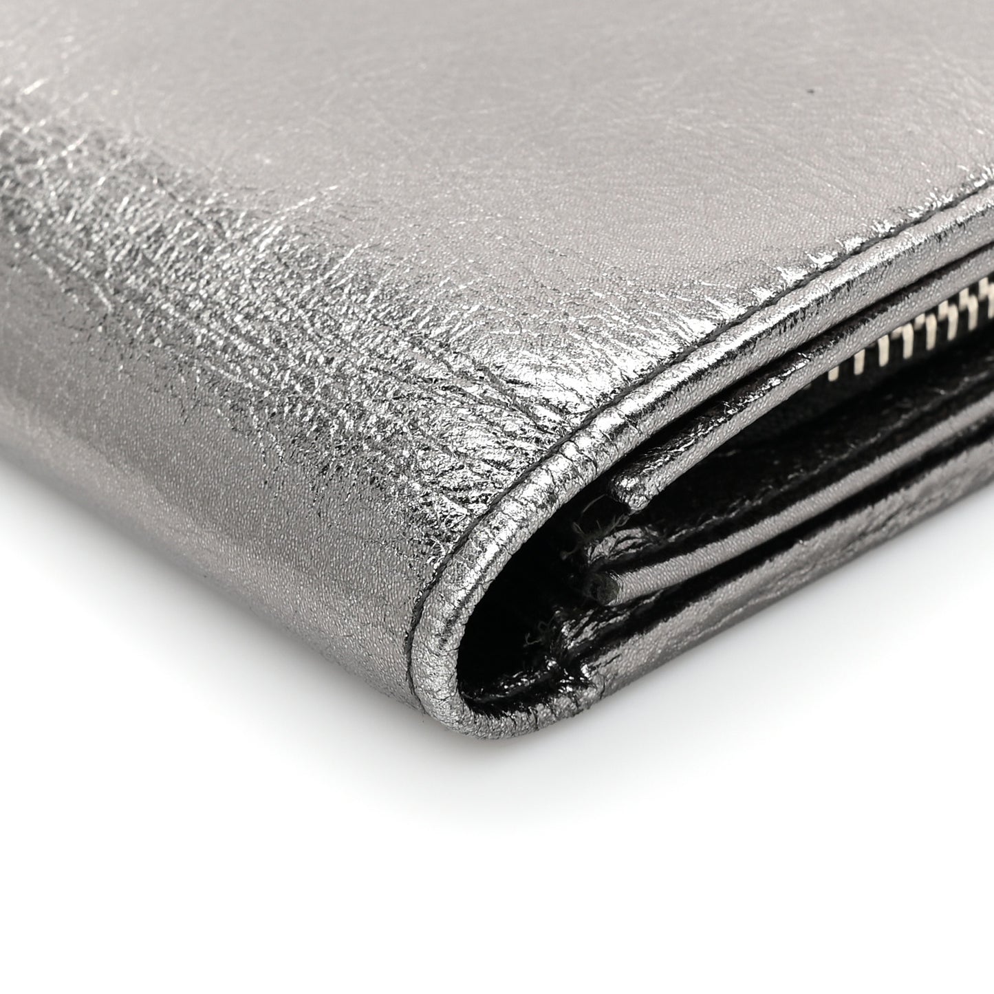 Metallic Calfskin Monogram Belle De Jour Clutch Silver