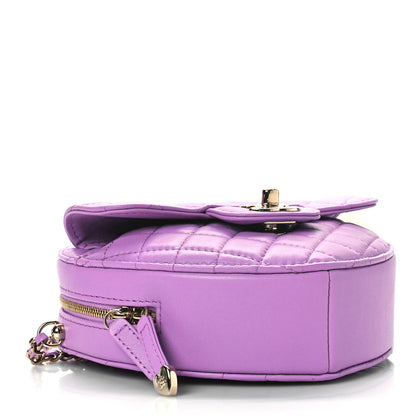 Chanel Lambskin Quilted CC In Love Heart Bag Purple 4 of 9