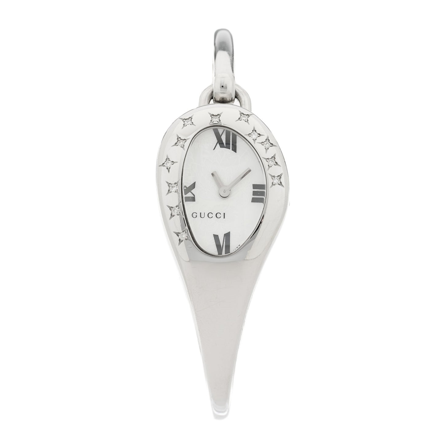 Stainless Steel Diamond 21mm Horsebit Quartz Watch