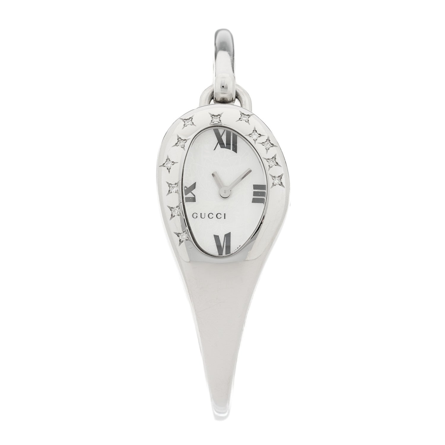 Gucci Stainless Steel Diamond 21mm Horsebit Quartz Watch 1 of 4