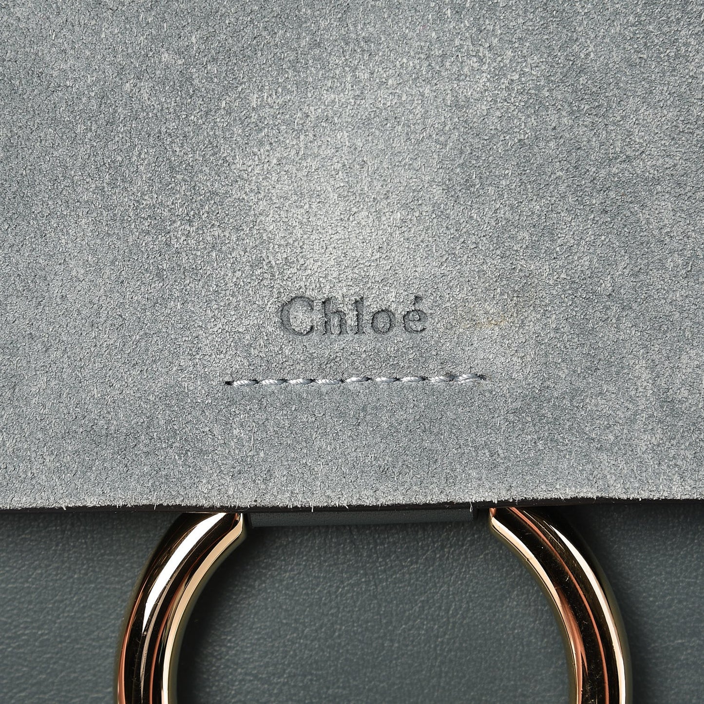 Suede Calfskin Medium Faye Shoulder Bag Cloudy Blue