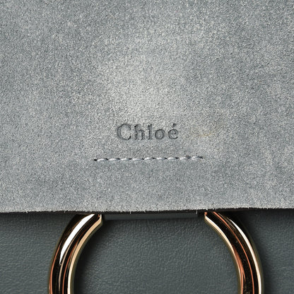 Chloe Suede Calfskin Medium Faye Shoulder Bag Cloudy Blue 6 of 8