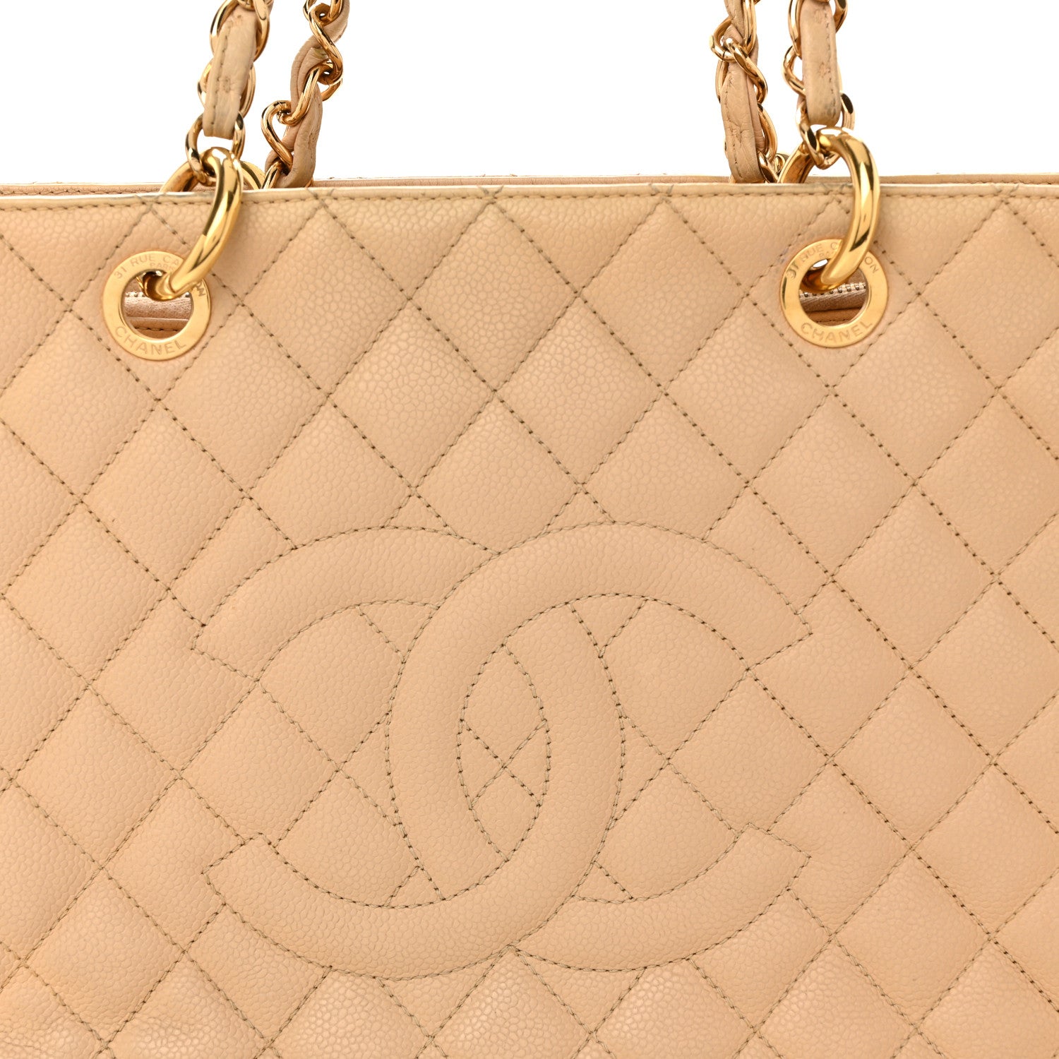 Chanel Caviar Quilted Grand Shopping Tote GST Beige Clair 8 of 11