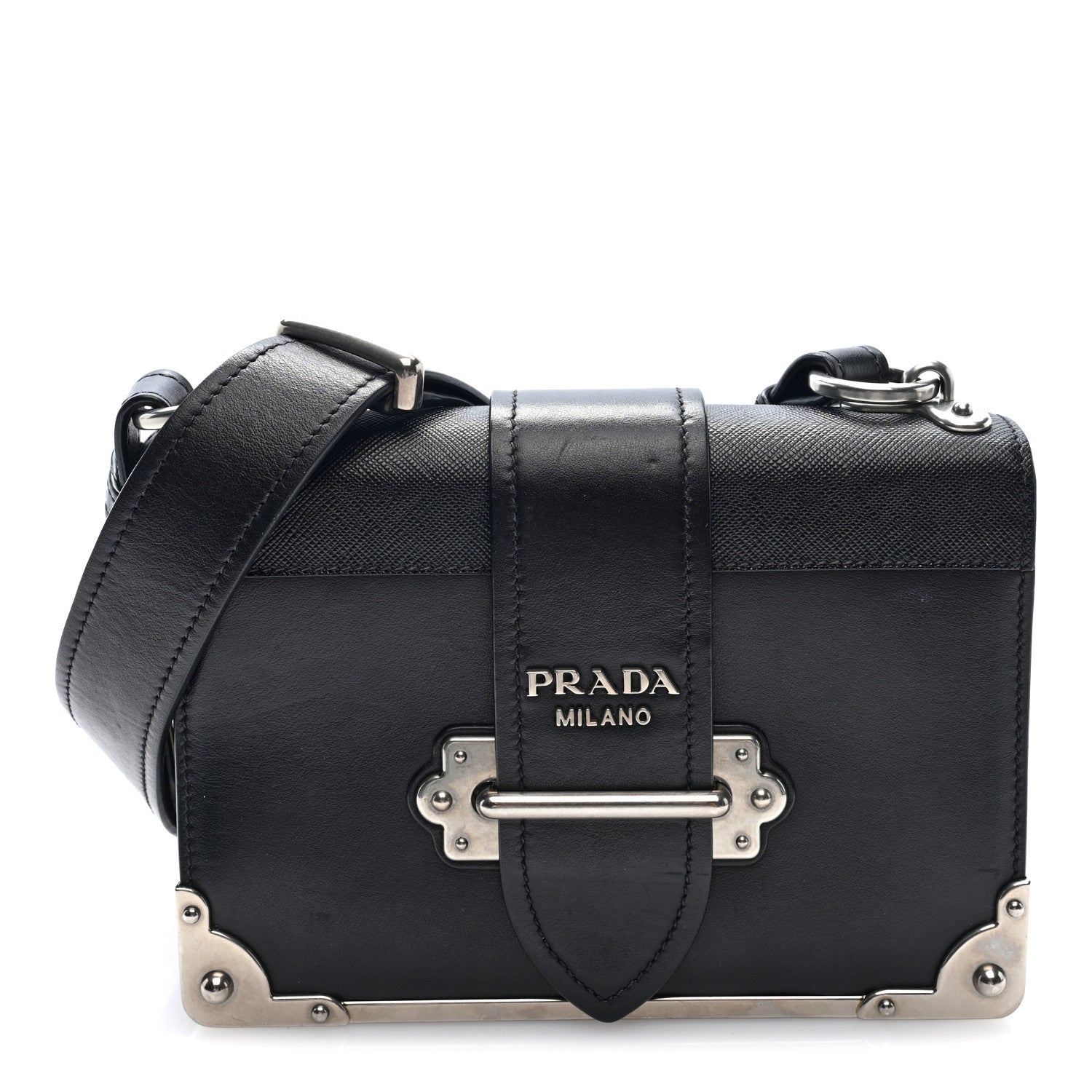 Prada City Calf Saffiano Cahier Bag Black 1 of 8