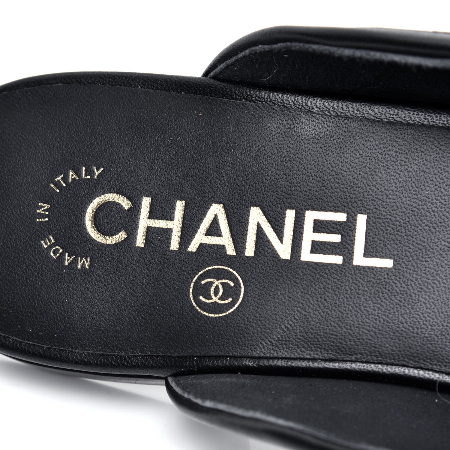 Chanel Lambskin Pearl CC Mules 37 Black 9 of 11
