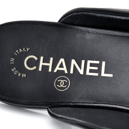 Chanel Lambskin Pearl CC Mules 37 Black 9 of 11