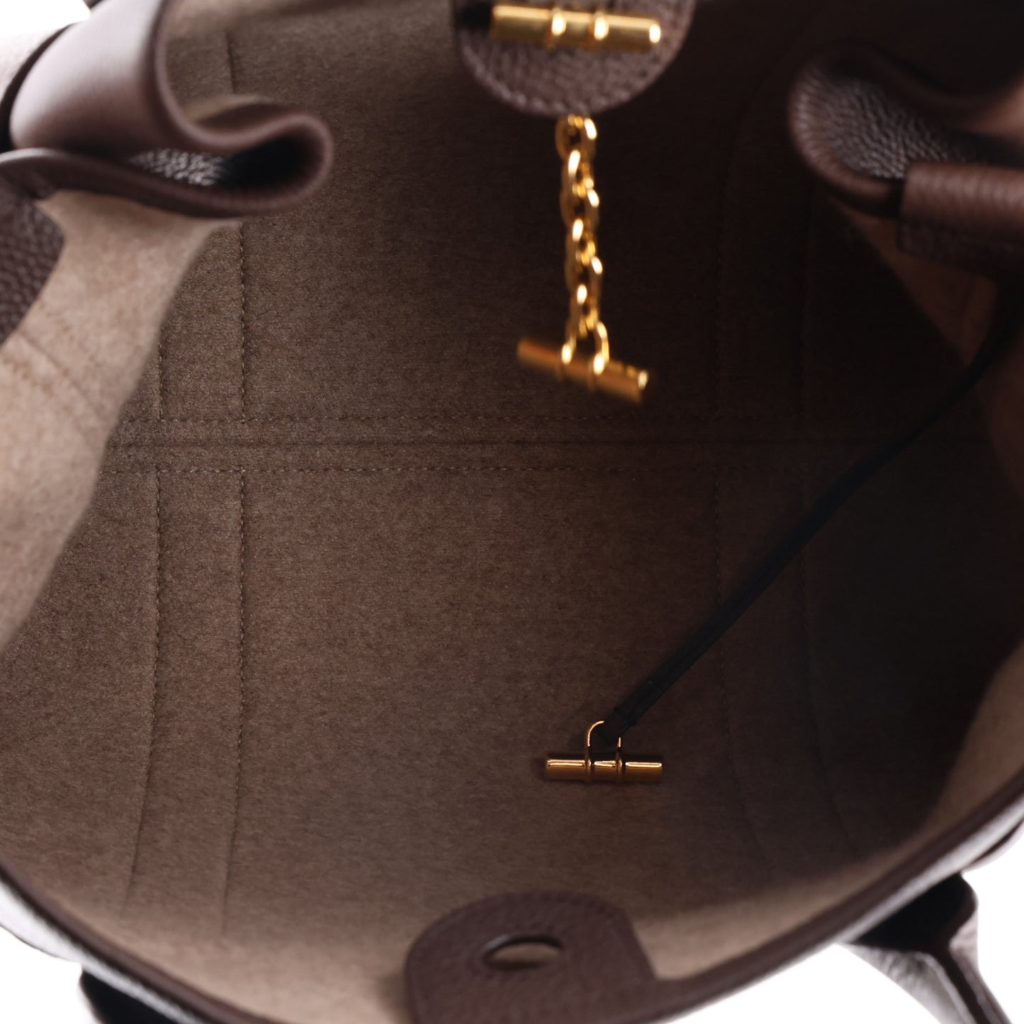 Grained Calfskin Small Ghiera Shopper Tote Brown