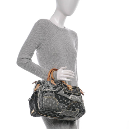 Louis Vuitton Denim Patchwork Speedy 30 Grey 2 of 8
