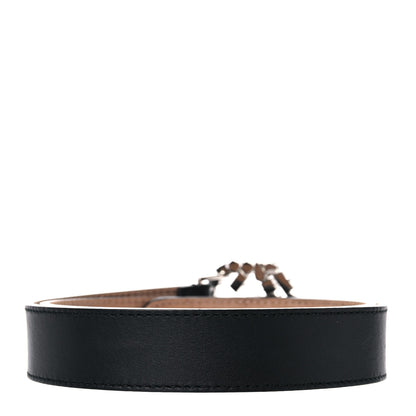 Gucci Calfskin Crystal Interlocking G Belt 75 30 Black 2 of 6