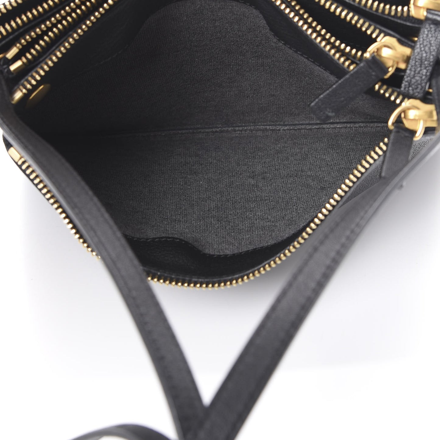 Lambskin Small Trio Crossbody Bag Black