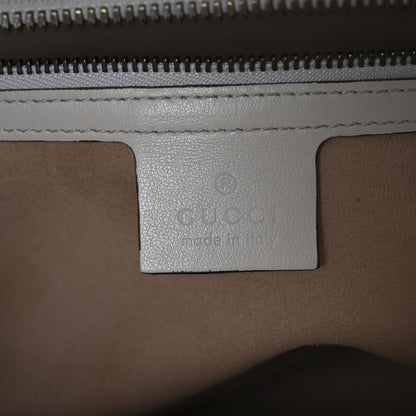 Gucci Calfskin Matelasse Sylvie Web Small GG Marmont Top Handle Shoulder Bag White 6 of 13