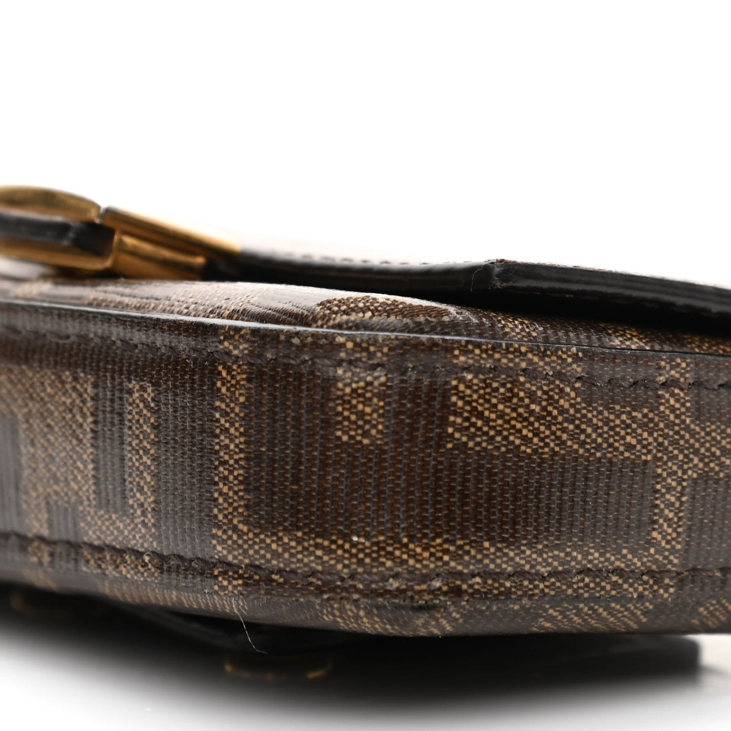 Glazed Fabric FF 1974 Nano Baguette Belt Charm Mogano Panna