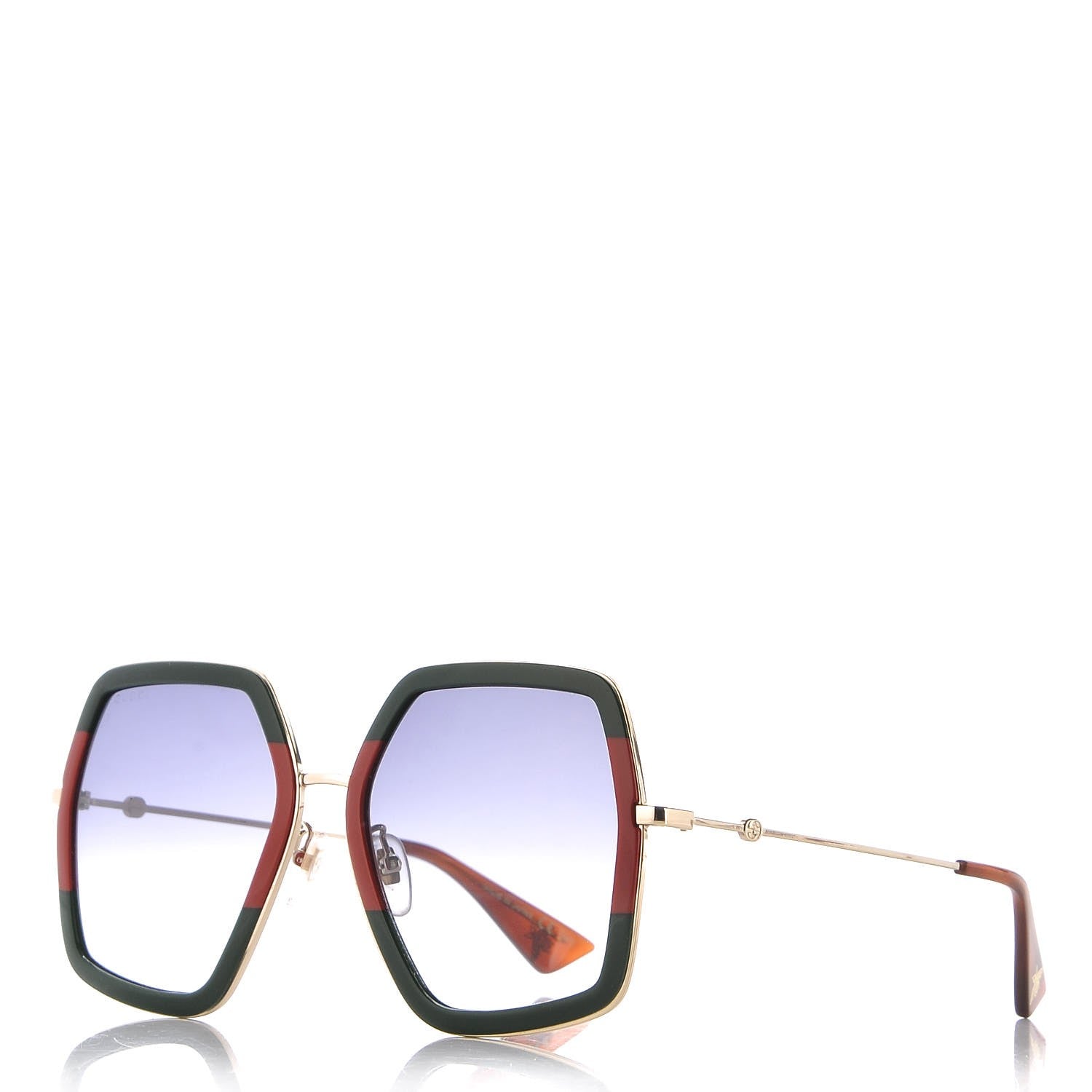 Gucci Square Frame Web GG0106S Sunglasses Tortoise 1 of 8