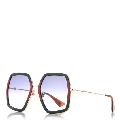 Gucci Square Frame Web GG0106S Sunglasses Tortoise 1 of 8