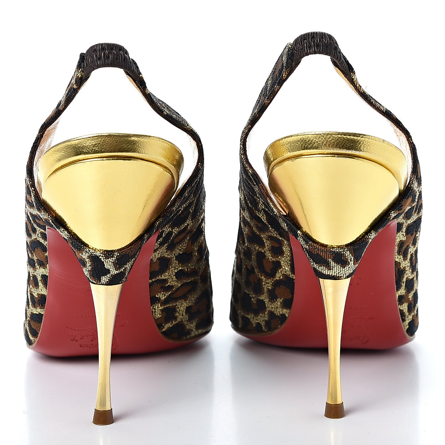Christian Louboutin Jacquard Leopard Print Slingback 120 Pumps 37.5 5 of 8