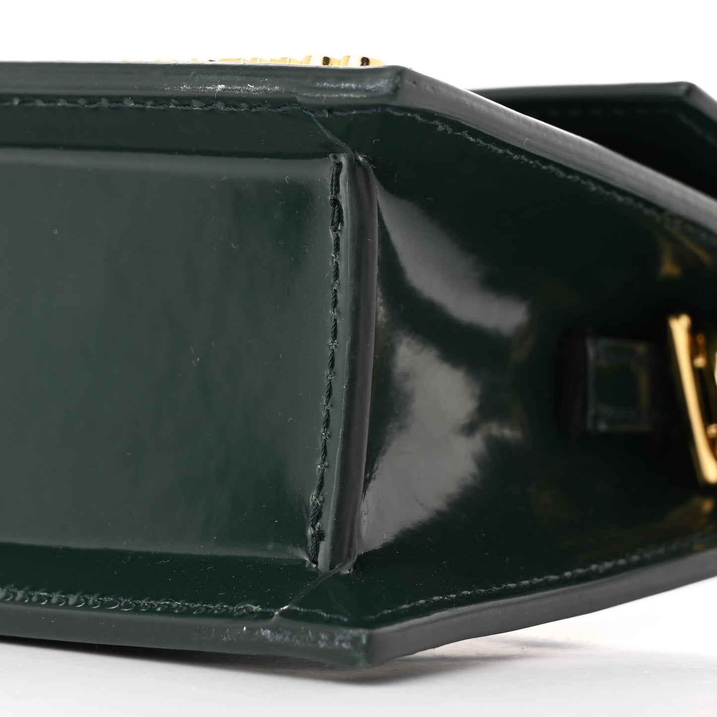 Glazed Calfskin Le Bambino Long Dark Green