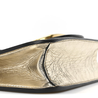 Valentino Garavani Metallic Crackle Effect Calfskin Vlogo Small Loco Shoulder Bag Platino 9 of 10