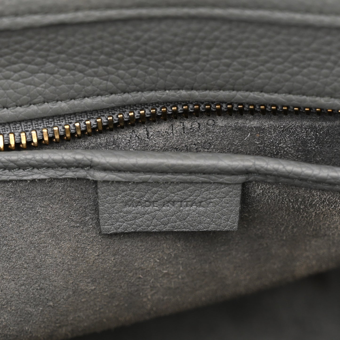 Drummed Calfskin Nano Luggage Kohl