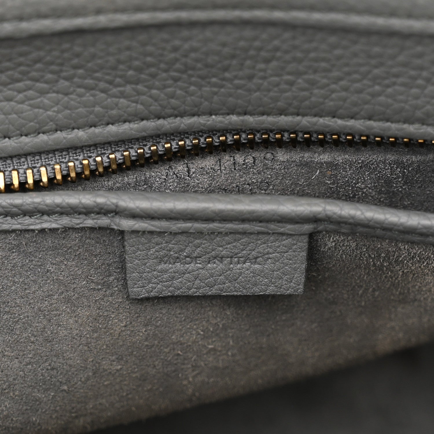 Celine Drummed Calfskin Nano Luggage Kohl 6 of 16