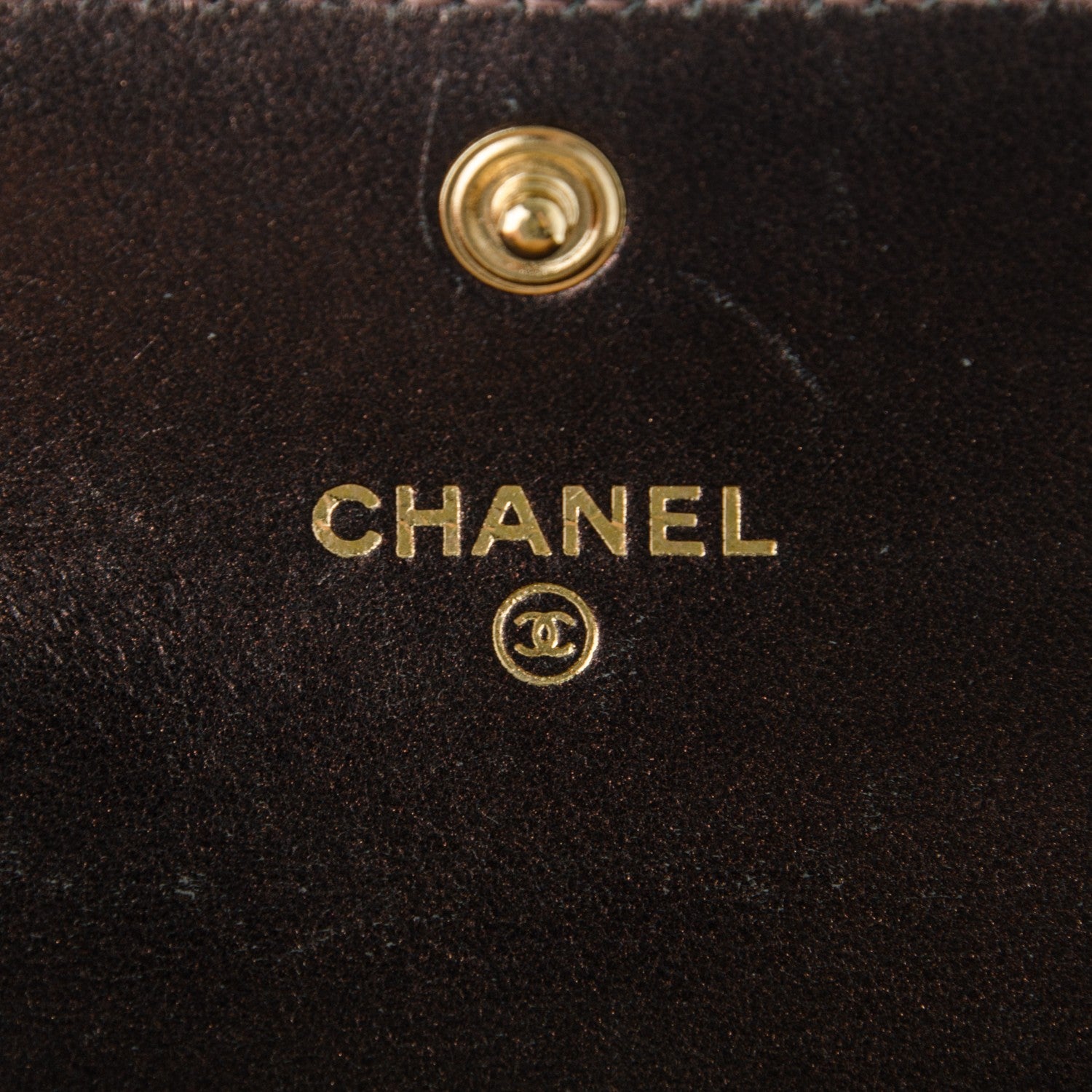 Chanel Metallic Lambskin Camellia Embossed Card Holder Brown 6 of 8