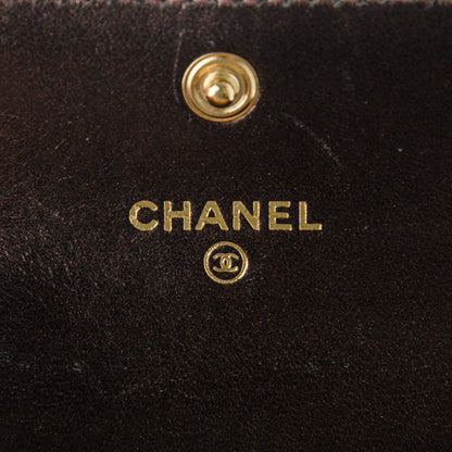 Chanel Metallic Lambskin Camellia Embossed Card Holder Brown 6 of 8