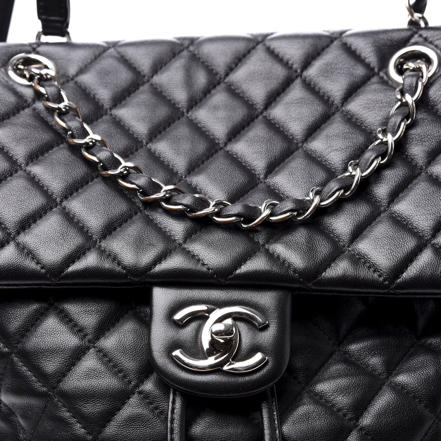 Lambskin Quilted Large Urban Spirit Backpack Black