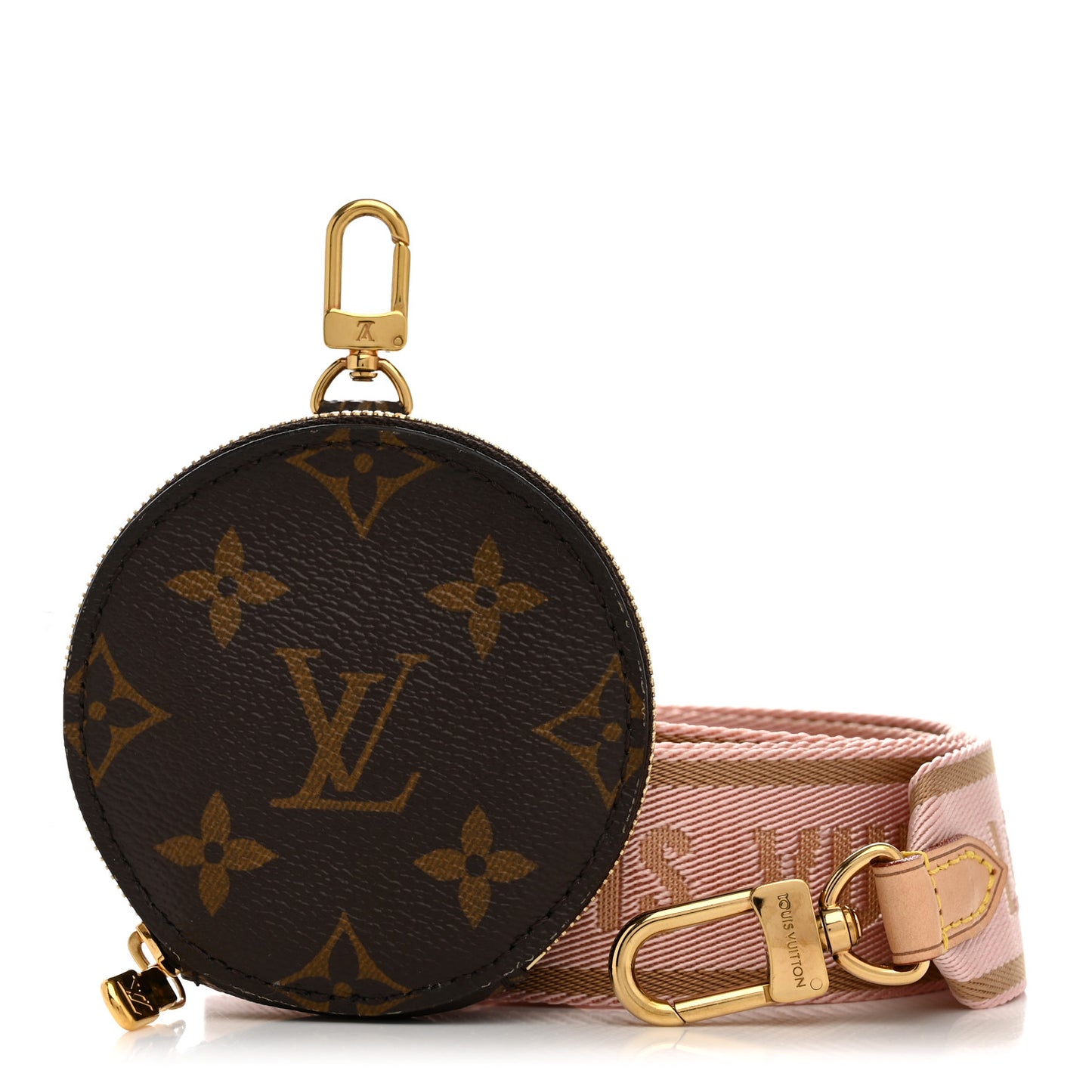 Monogram Multi Pochette Accessories Bandouliere Shoulder Strap Rose Clair
