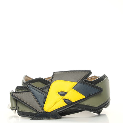 Fendi Calfskin Butterfleye Strap You Black Green 1 of 6