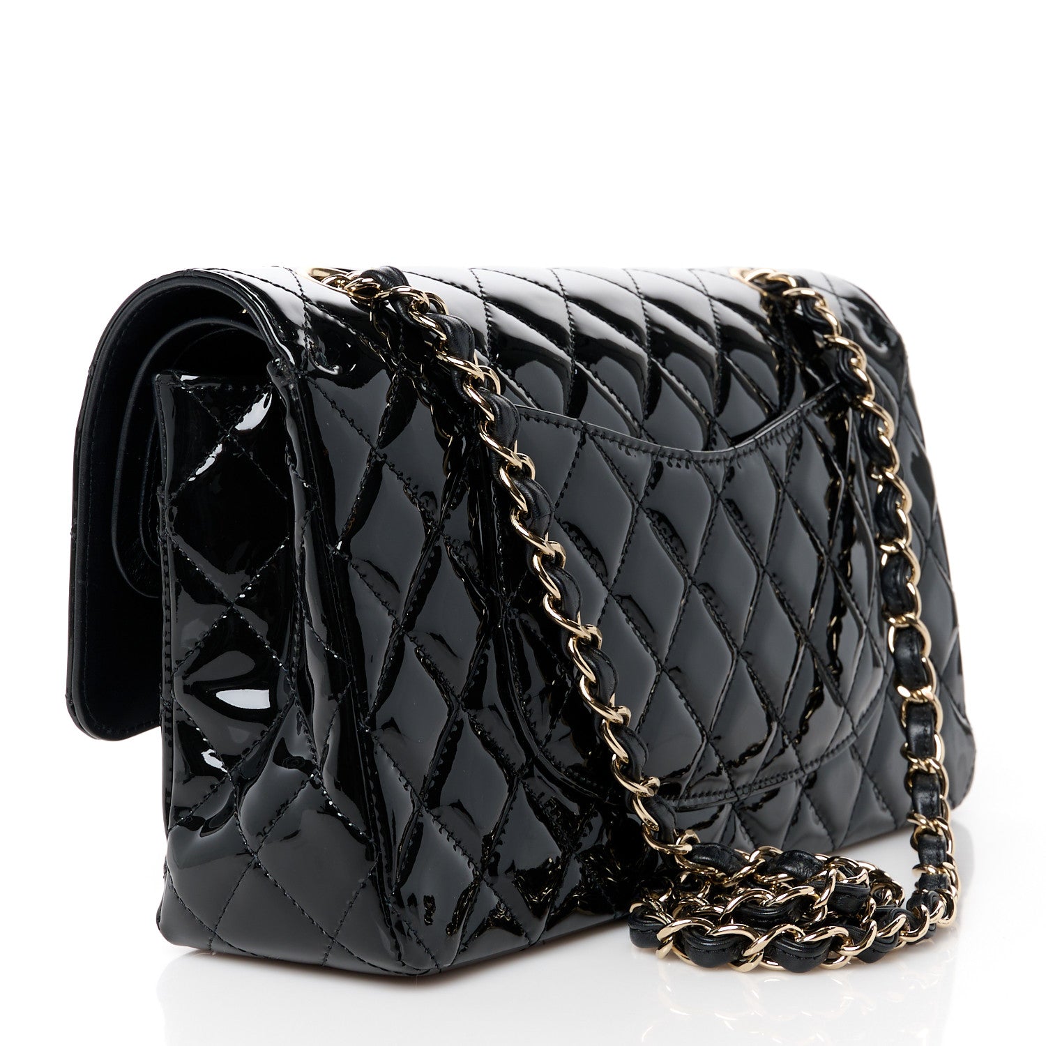 Chanel Patent Quilted Medium Double Flap Black 3 of 11