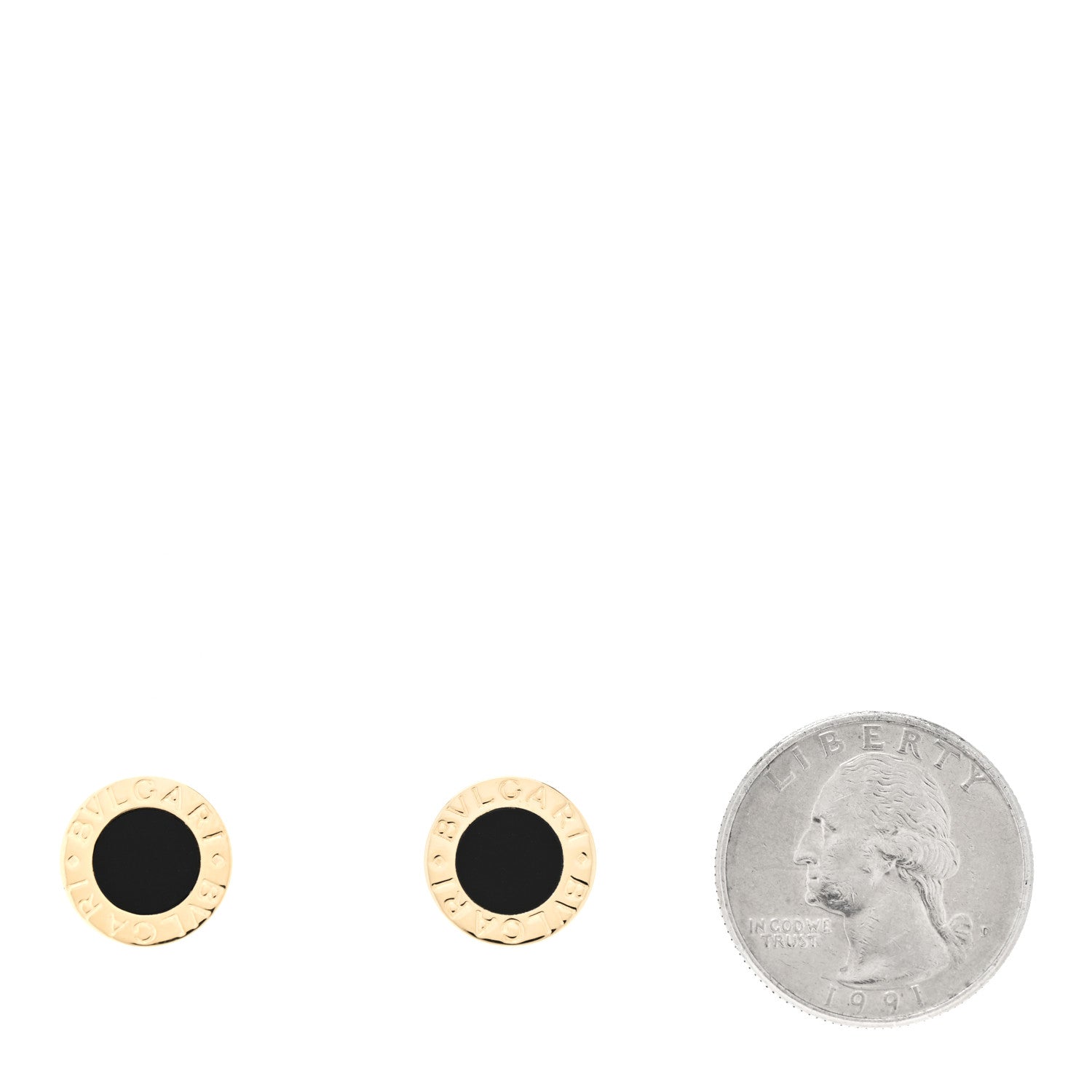 Bulgari 18K Yellow Gold Black Onyx BVLGARI BVLGARI Stud Earrings 2 of 5