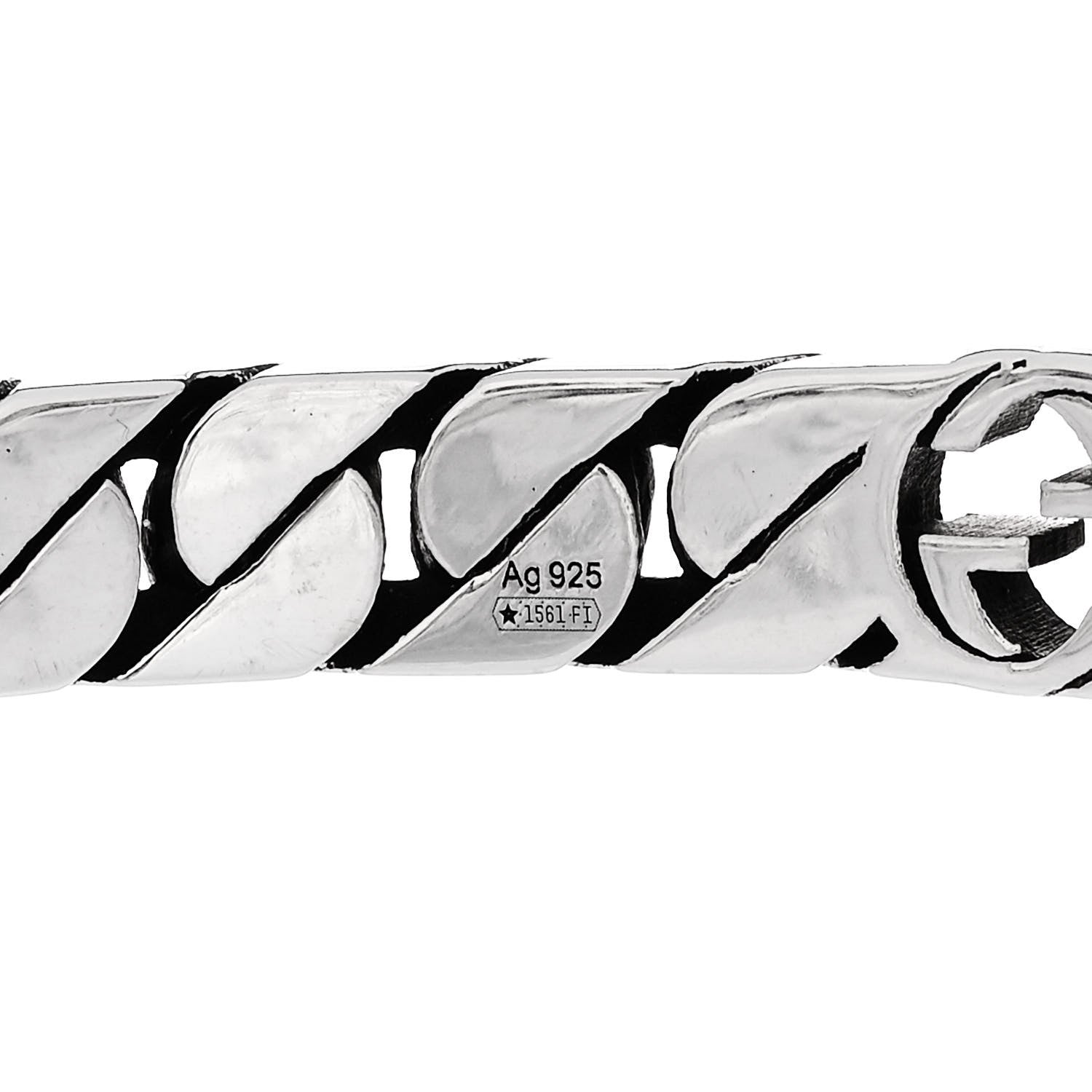 Gucci Sterling Silver Interlocking G Cuff Bracelet 17 4 of 4