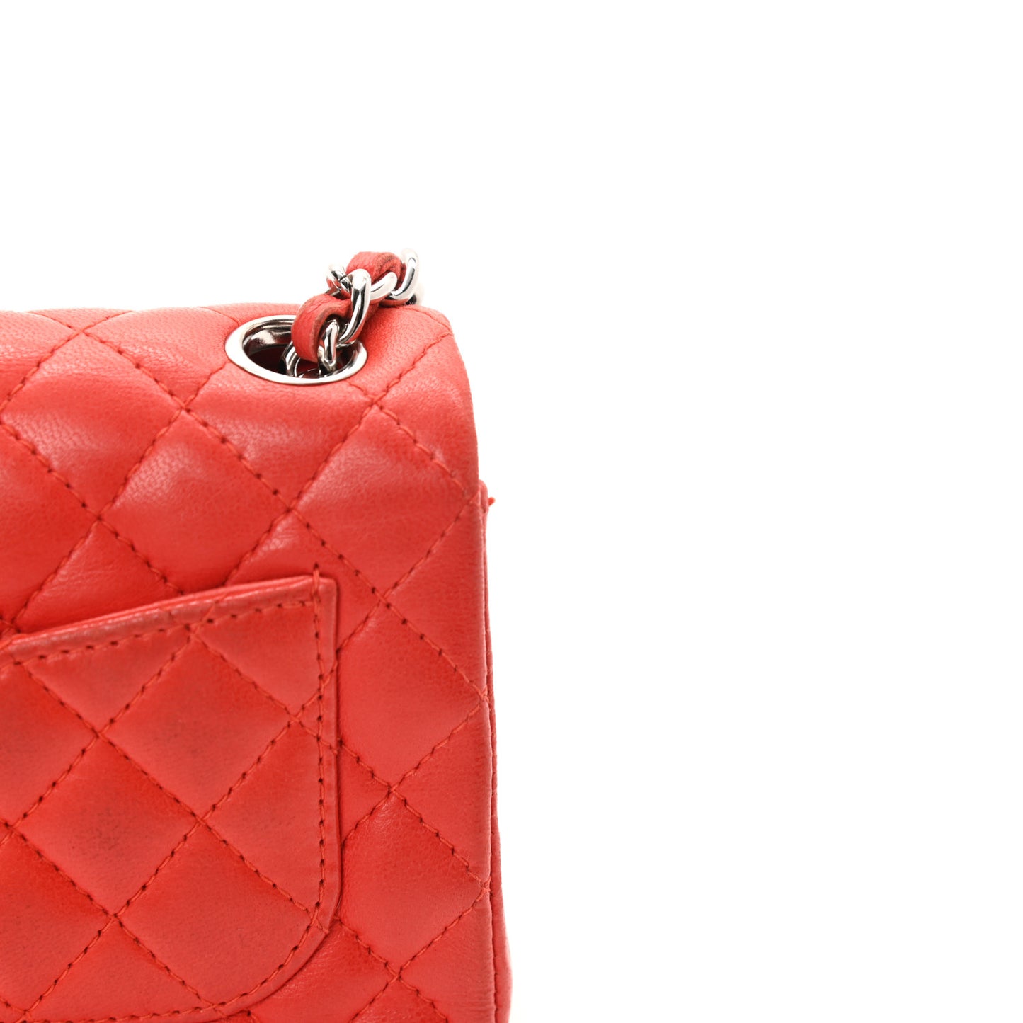 Lambskin Quilted Ladybug Extra Mini Flap Red