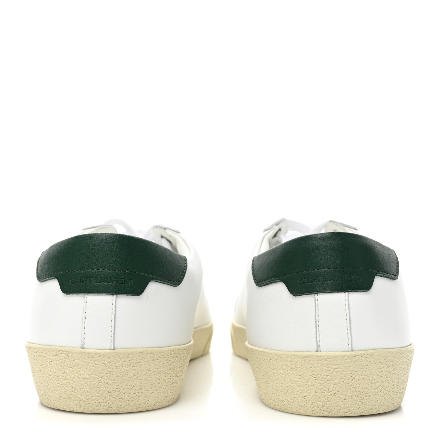 Saint Laurent Calfskin Embroidered Mens Court Classic Sneakers 44 White Dark Basil 4 of 10