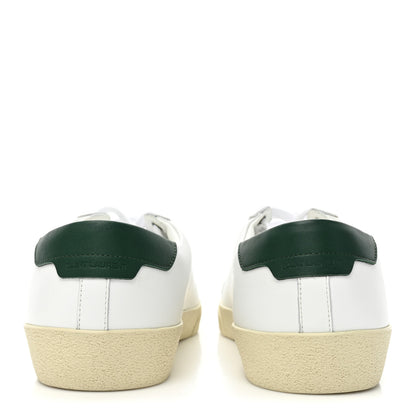 Saint Laurent Calfskin Embroidered Mens Court Classic Sneakers 44 White Dark Basil 4 of 10