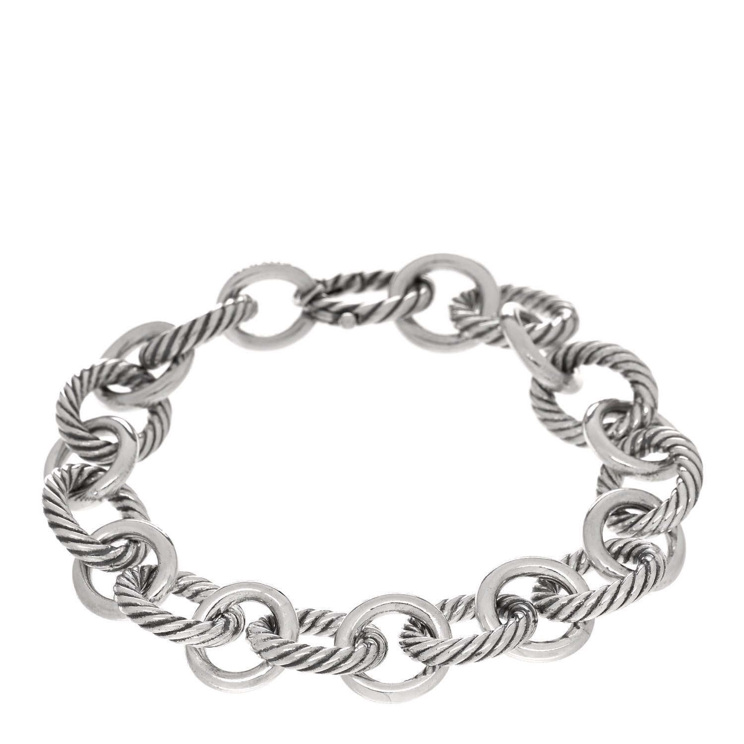David Yurman Sterling Silver 13mm Large Oval Link Bracelet 1 of 5