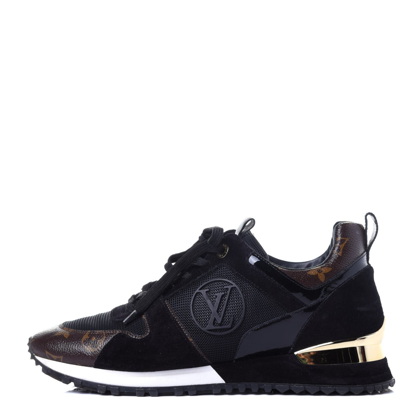 Suede Monogram Run Away Sneakers 40 Black