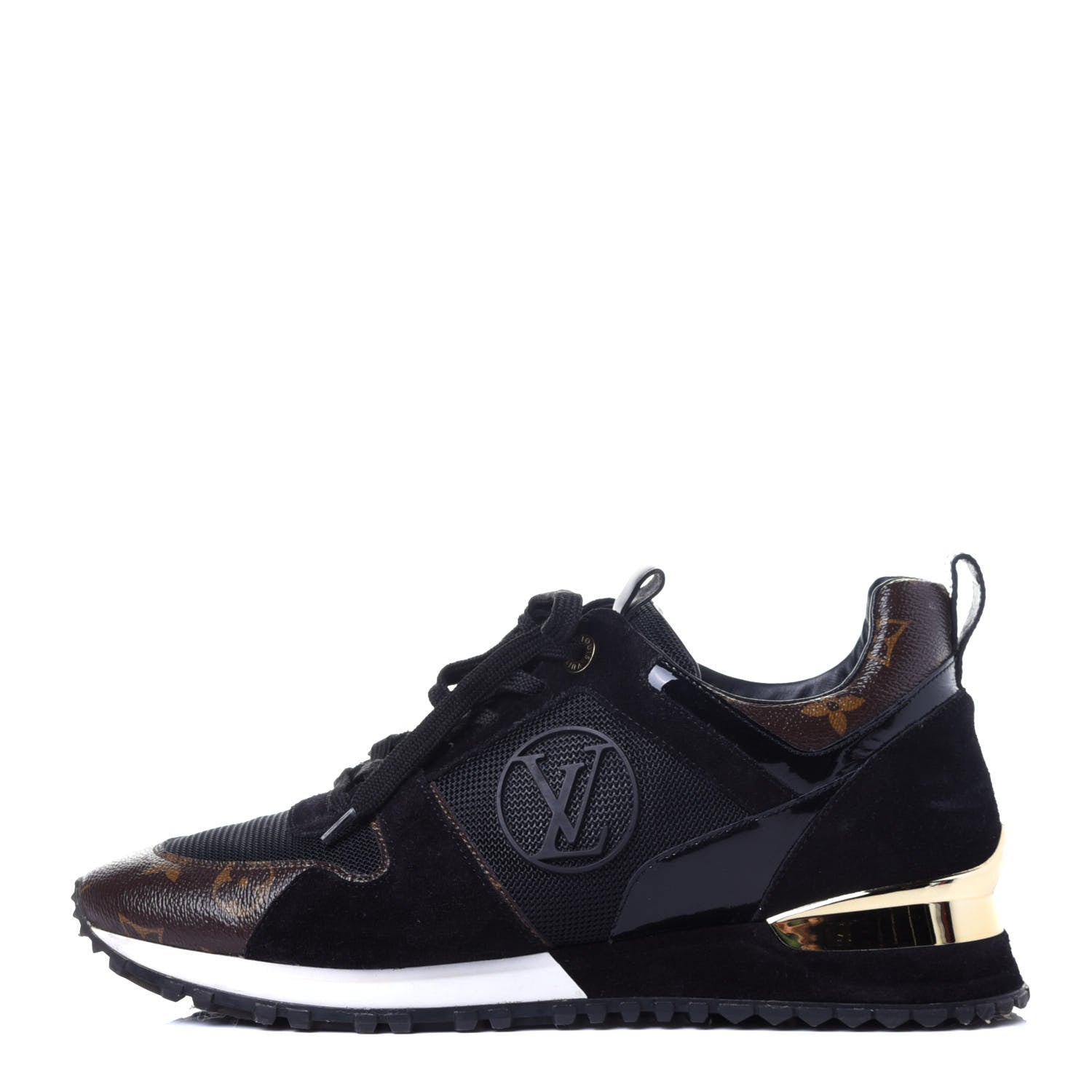 Louis Vuitton Suede Monogram Run Away Sneakers 40 Black 1 of 12