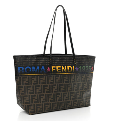 Fendi Zucca Spalmati Medium Roll Tote Tobacco Multicolor 3 of 10