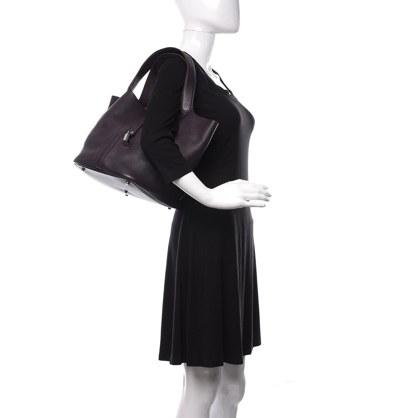 Taurillon Clemence Picotin Lock 26 GM Raisin