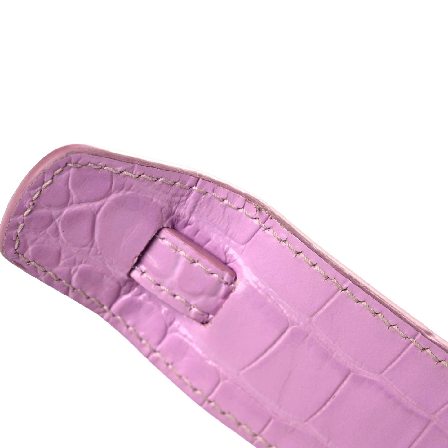 Calfskin Crocodile Embossed Neo Classic Silver Hardware Nano City Crossbody Lilac